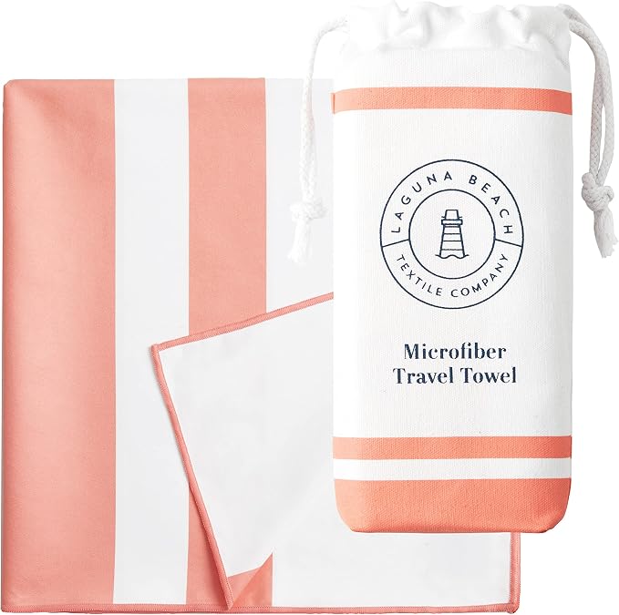 Coral Microfiber Beach Towel by Laguna Beach Textile Co by LagunaBeachTextileCompany