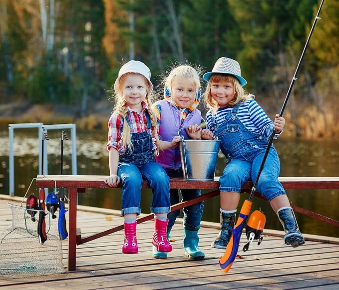 Urban Deco Kids Fishing Pole Set Portable Telescopic Kids Fishing Rod and Reel - Image 7