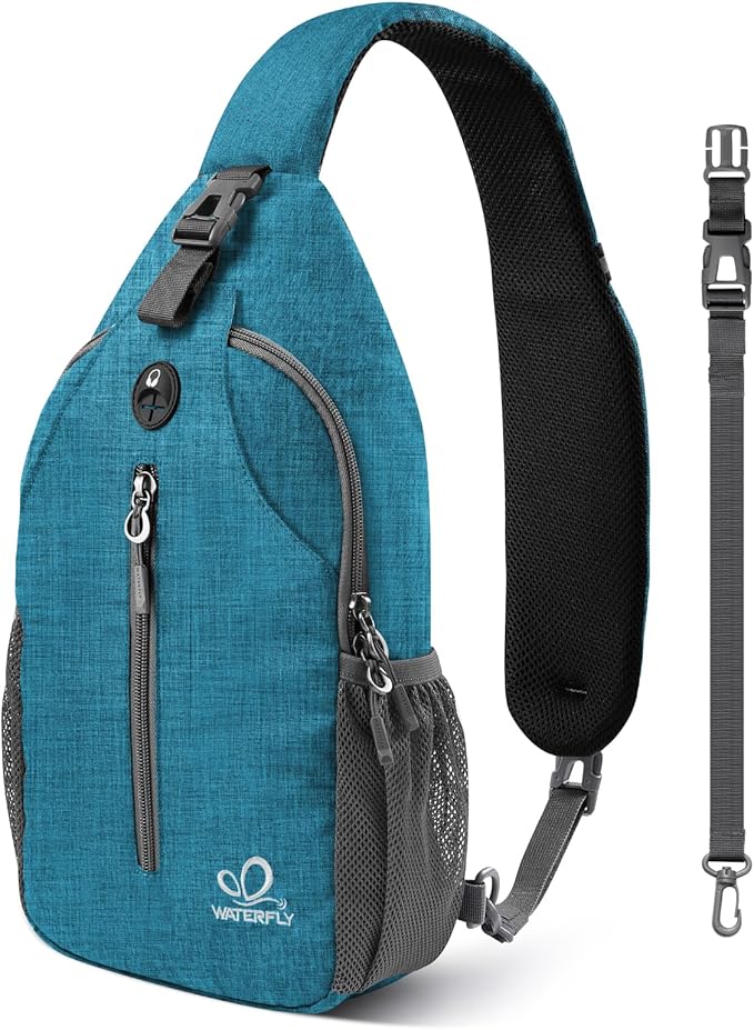 WATERFLY Crossbody Sling Backpack Sling Bag Travel Hiking Chest Bag Daypack by Waterfly