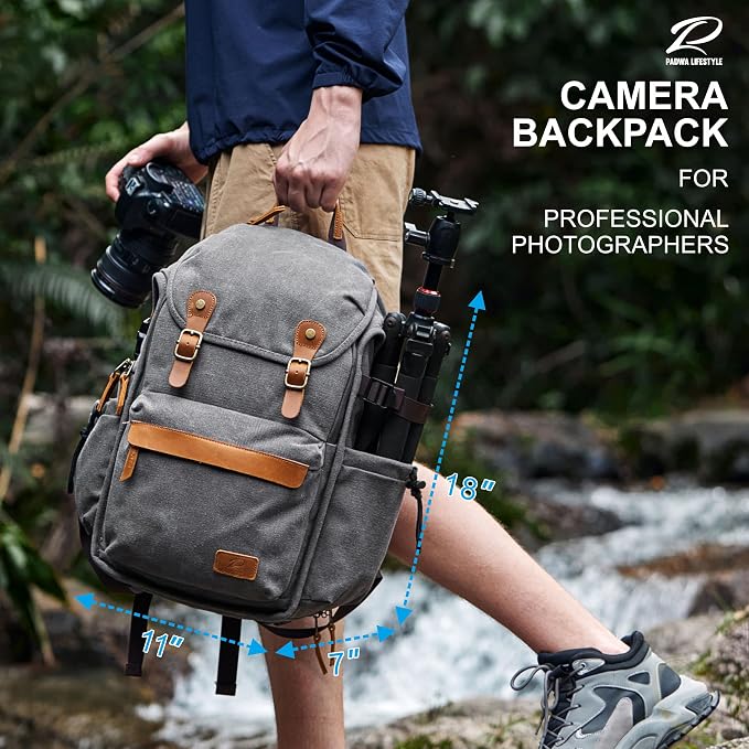 Padwa Lifestyle Gray Camera Backpack - Image 6