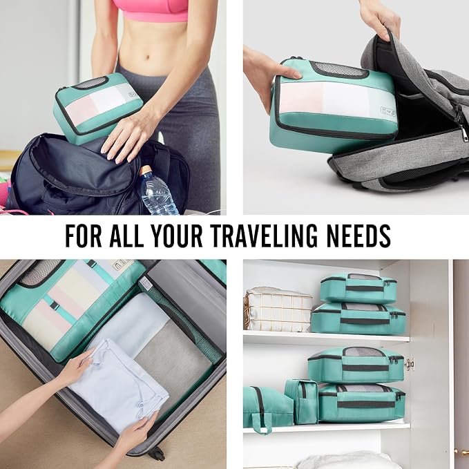 Veken 8 Set Packing Cubes for Travel Essentials, Suitcase Organizer Bags in 4 - Image 7