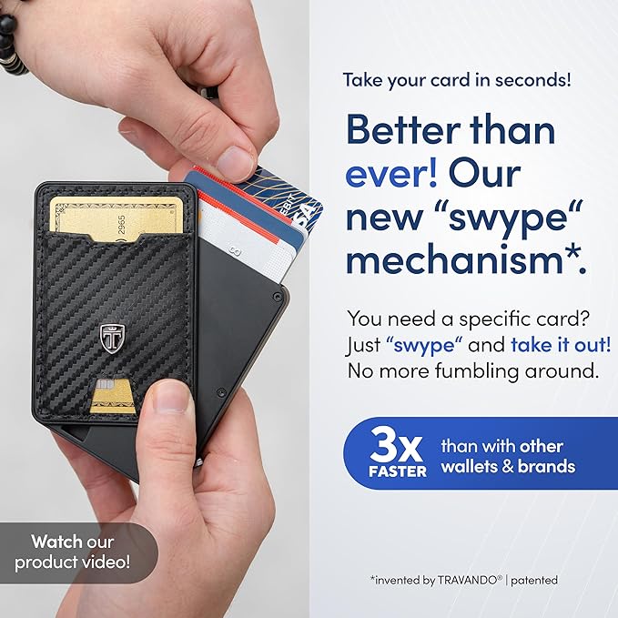 TRAVANDO Swype Slim Wallet for Men Metal RFID Blocking Mens Wallet Card Case - Image 3