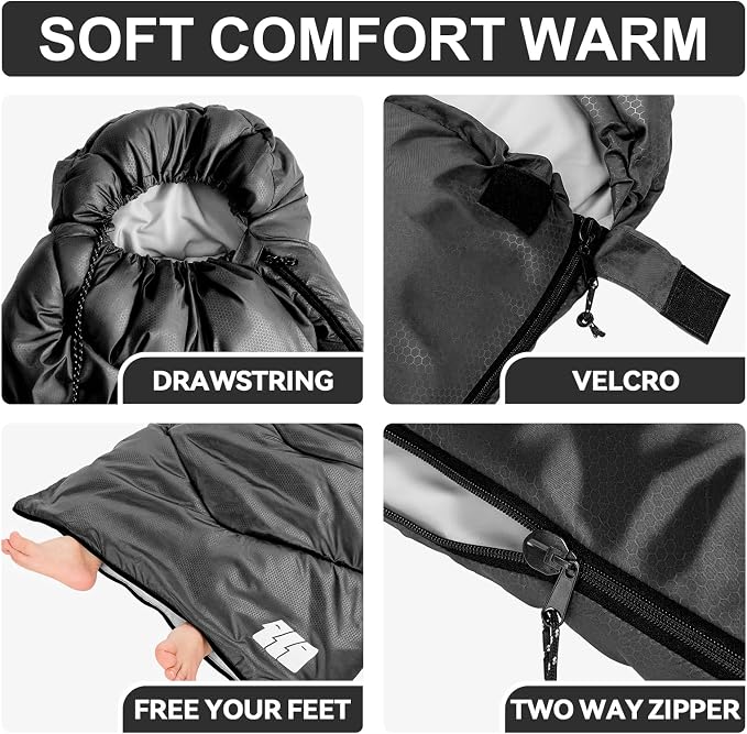 Sleeping Bags for Adults Cold Weather, Waterproof, Lightweight Camping Sleeping - Image 6