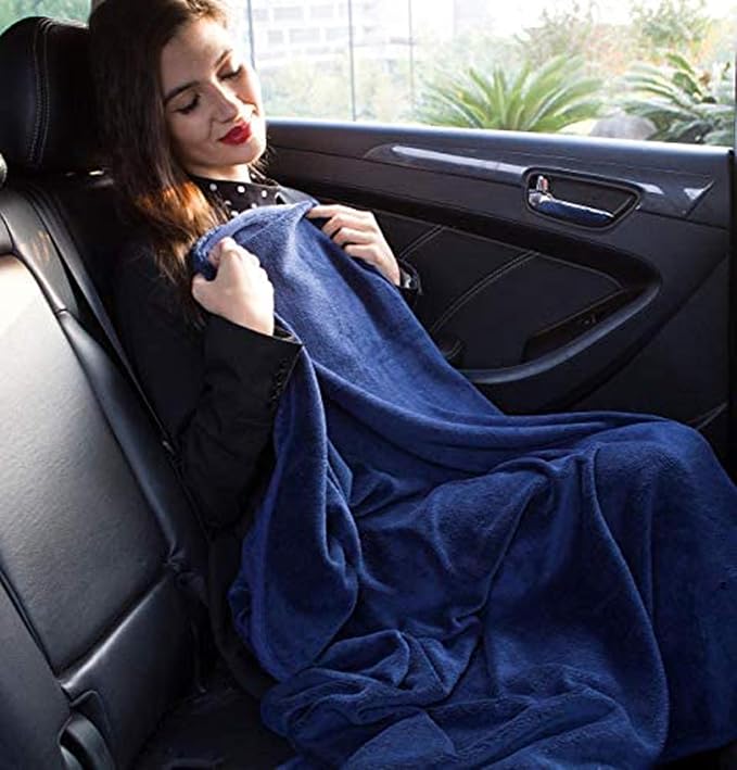 BlueHills Premium Soft Long Travel Blanket Pillow - Image 4