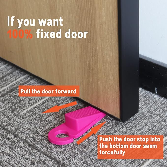 3 Pack Rubber Hook Type Door Stoppers 1 Inch Thick Door Stop Works on All Floor - Image 5