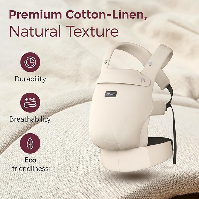 Momcozy Baby Carrier with Natural Cotton Linen, Built to Last, Ergonomic Design - Image 3