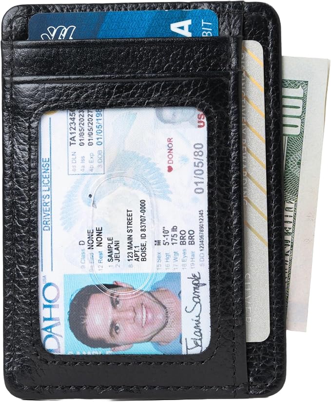 KARAKORAM Vertical Handcrafted Premium Leather Front Pocket Credit Card Holder - Image 3
