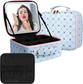 Travel Makeup Bag With 360° rotating LED Mirror, Waterproof cosmetic organizer by Unknown
