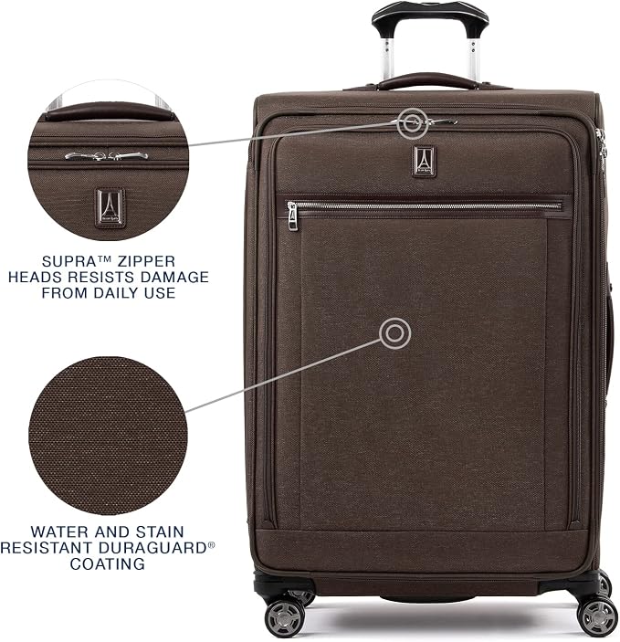 Travelpro Platinum Elite Softside Expandable Checked Luggage, 8 Wheel Spinner - Image 3