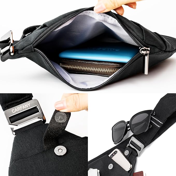 Anti-Theft Crossbody Sling Bag Unisex Slim Water Resistant Shoulder Bag Outdoor - Image 4