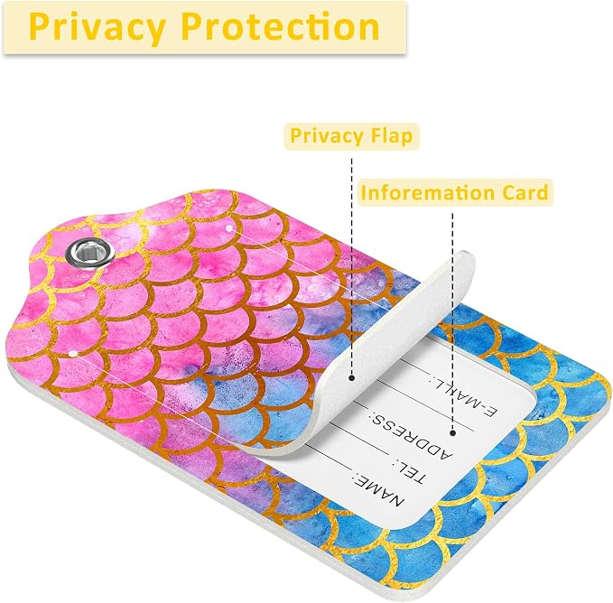 2 Pack Mermaid Scales Luggage Tags - Image 4