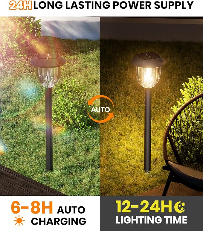 AOSEA Solar Outdoor Lights, IP 65 Waterproof Solar Powered Driveway Lights - Image 7