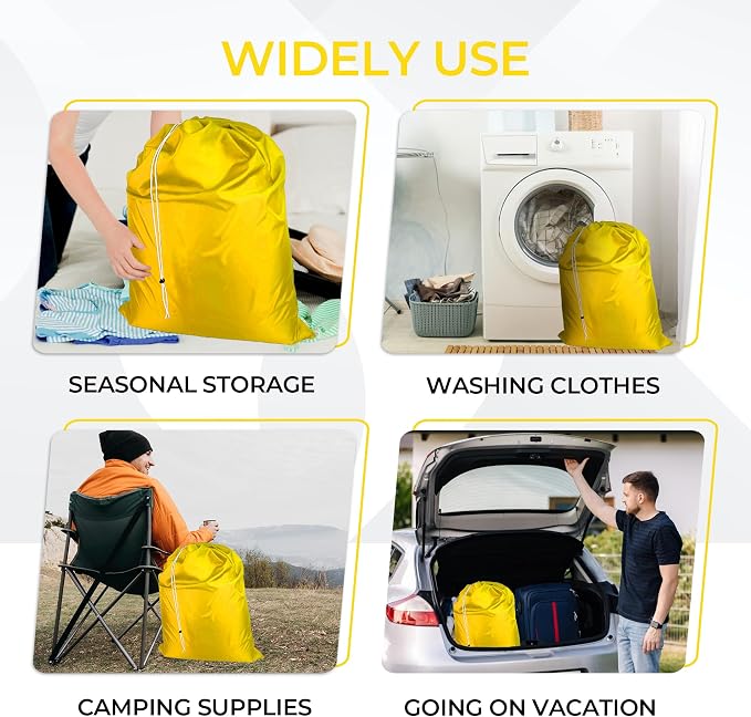 Laundry Bag with Locking Closure Drawstring – Extra Large Heavy Duty 100% Nylon - Image 4
