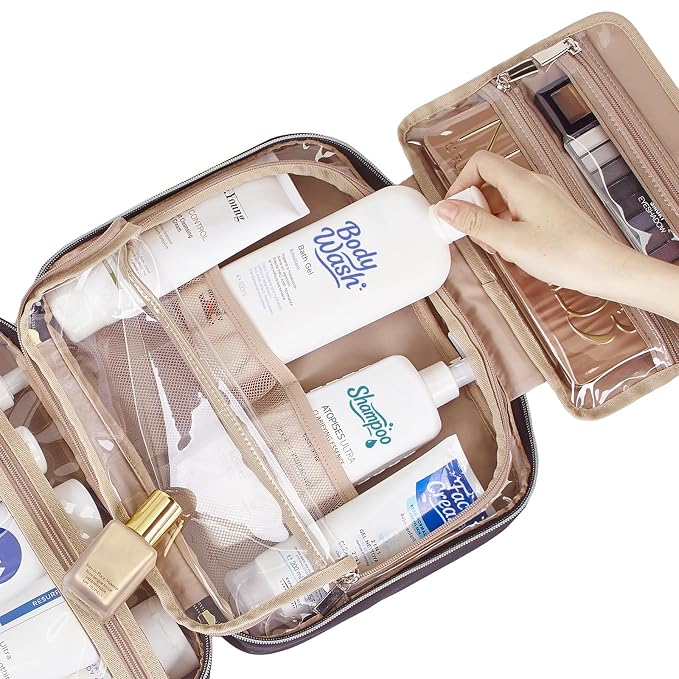 NISHEL Travel Toiletry Bag for women, Portable Hanging Organizer for Full-Sized - Image 5