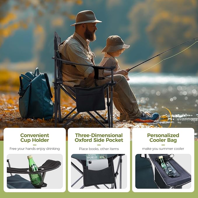 ALPHA CAMP Oversized Camping Chair Heavy Duty Lawn Chair - Image 8