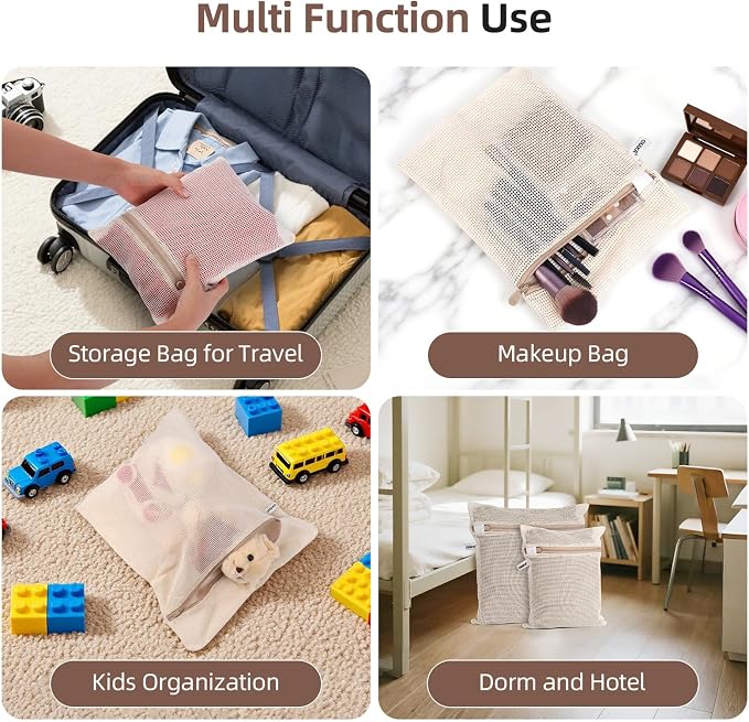100% Cotton Mesh Laundry Bags, Premium Soft, No Dye - Image 7