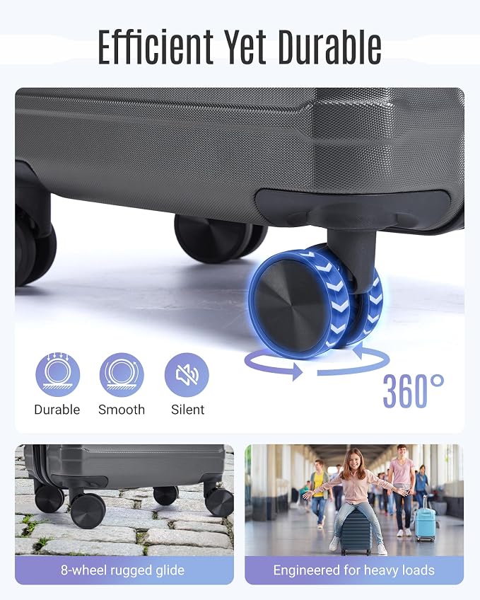 LIGHT FLIGHT Luggage Sets, 3 Piece Durable Suitcase Set - Image 4