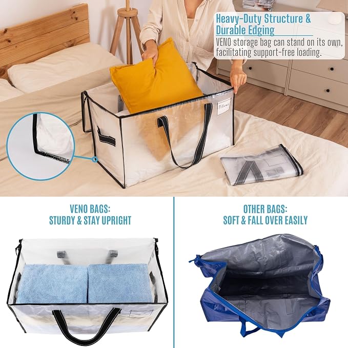 VENO 8 Pack Moving Bags, Comforter and Blanket Storage Bags - Image 3