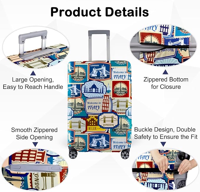 Pink Dino Suitcase Luggage Cover, Thick Suitcase Cover - Image 4