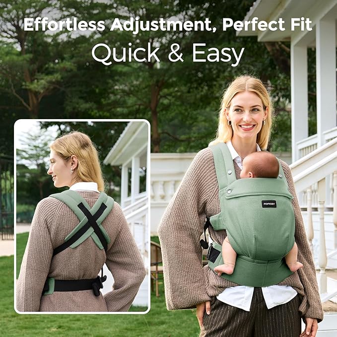 Momcozy Baby Carrier with Natural Cotton Linen, Built to Last, Ergonomic Design - Image 4