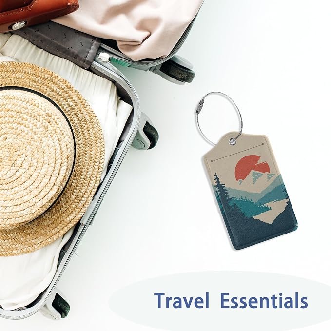 Luggage Tag for Suitcase, Mountain Sun Forest Design - Image 5