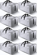 8 Pack Large Strong Bags with Zippers & Carrying Handles by HOMESURE