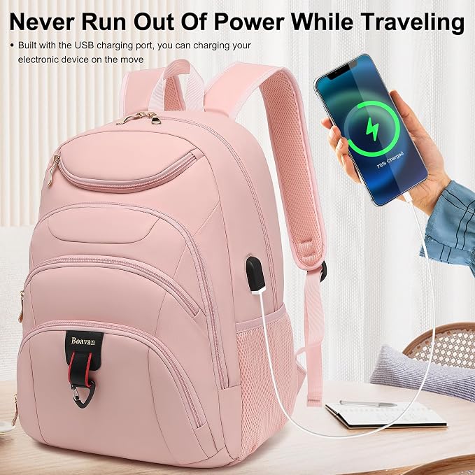 Boavan Laptop Backpack for women, 15.6 inch Laptop Bag - Image 7