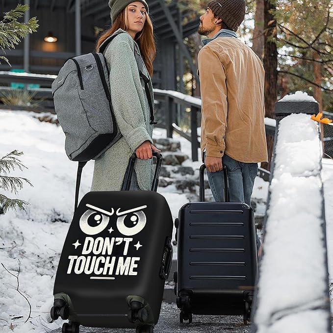 ANNA QUEEN Funny “Don’t Touch Me” Luggage Cover, Bold Black Suitcase Protector - Image 7
