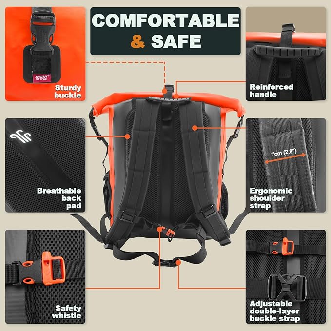 Waterproof Backpack Dry Bag 35L/55L/85L– Heavy Duty Roll-Top Hiking Backpack - Image 4