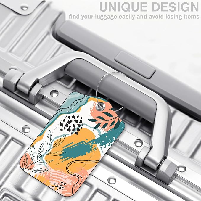 2 Pcs Boho Abstract Modern Art Luggage Tags - Image 5