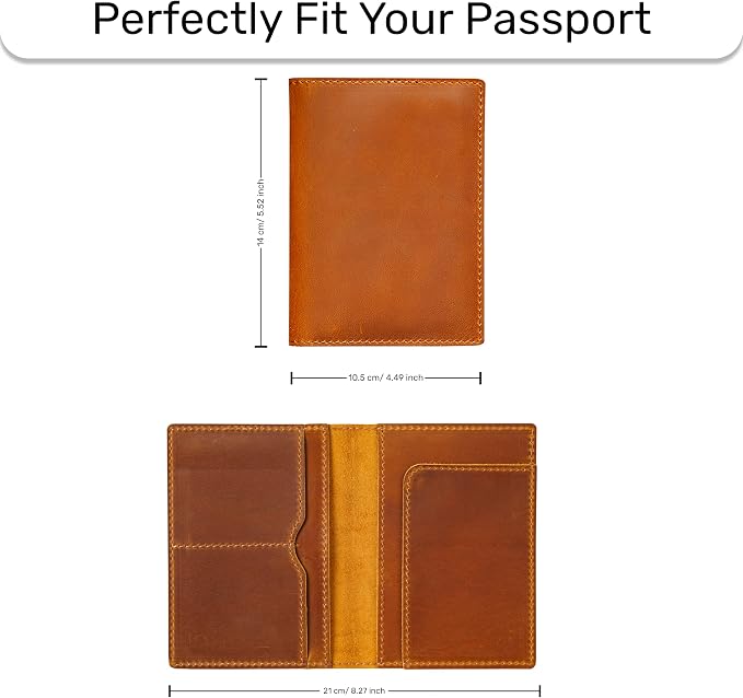 HIFA Leather Passport Holder, Handmade Passport Cover - Image 6