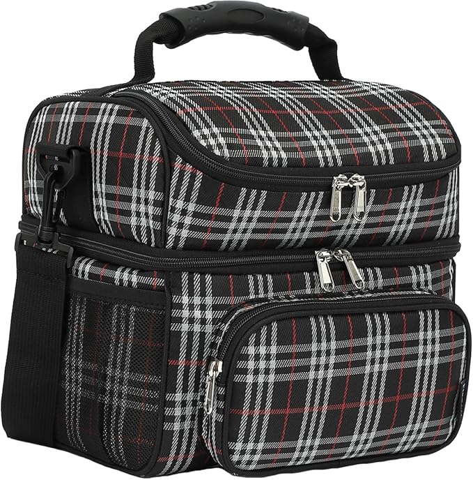 FlowFly Double Layer Cooler Insulated Lunch Bag Adult Lunch Box Large Tote Bag by FlowFly