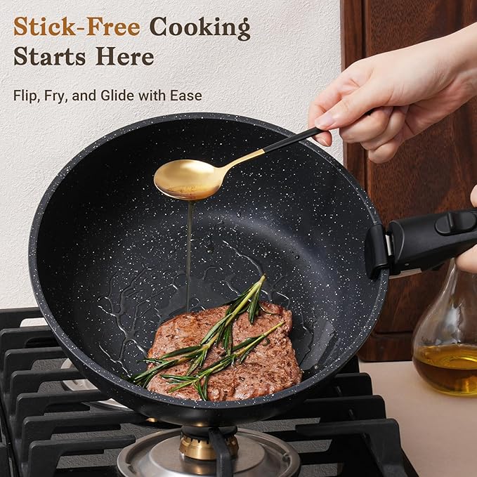 15Pcs Pots and Pans Set Non Stick, Cookware Sets - Image 3
