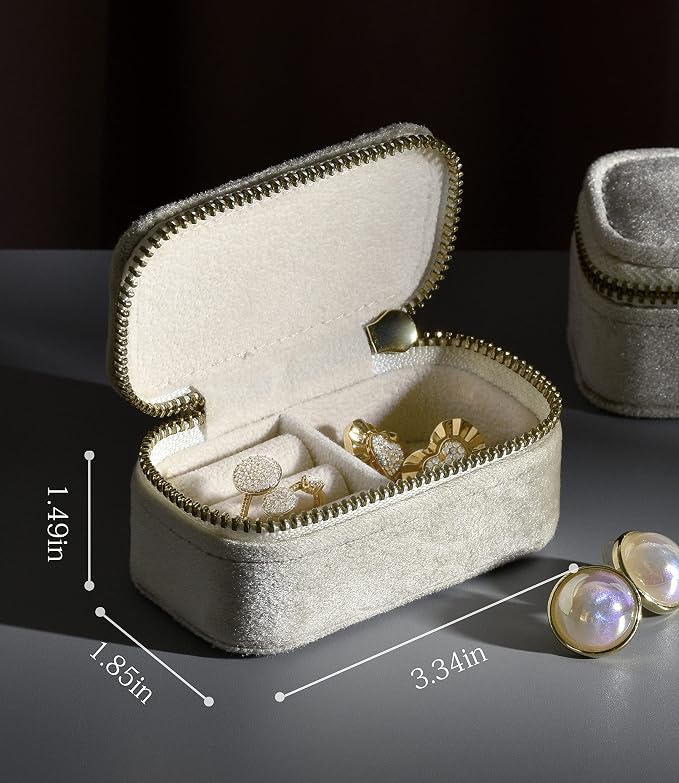 TAIMY Mini Jewelry Travel Case, Velvet Small Travel Jewelry Box, Portable - Image 6