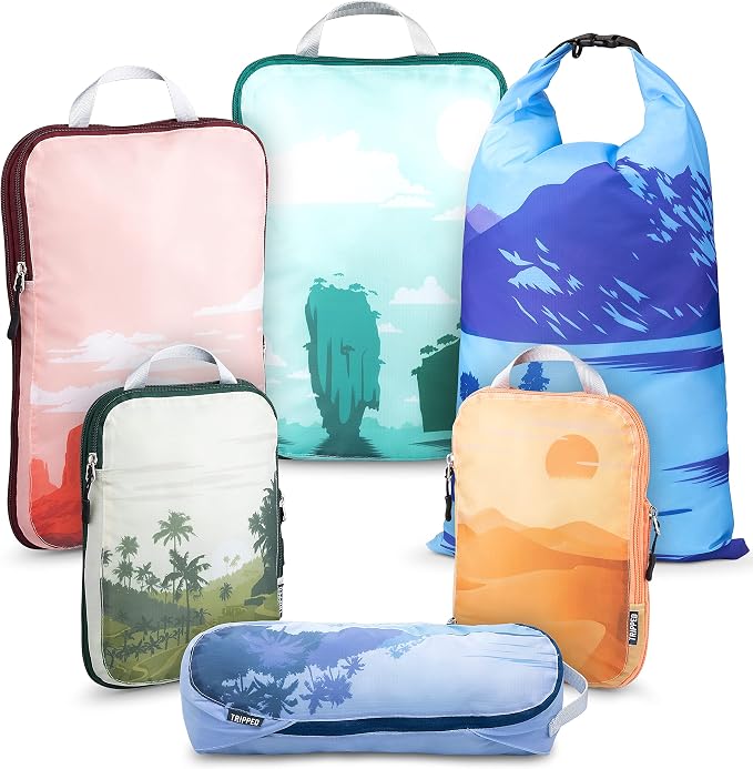 Compression Packing Cubes Set for Travel by TRIPPEDTravelGear