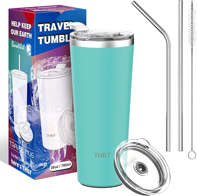 THILY Tumbler Vacuum Insulated Travel Mug 26 oz Coffee Cup - Image 6