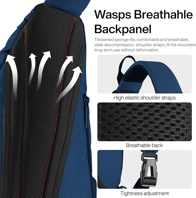 mixi Sling Bag Men Backpack Unisex One Shoulder Bag Hiking Travel Backpack - Image 4