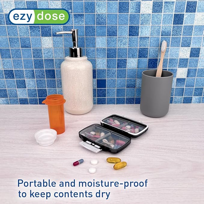 EZY DOSE Moisture-Proof Pill Case, Medicine Planner, Vitamin Organizer Box - Image 4