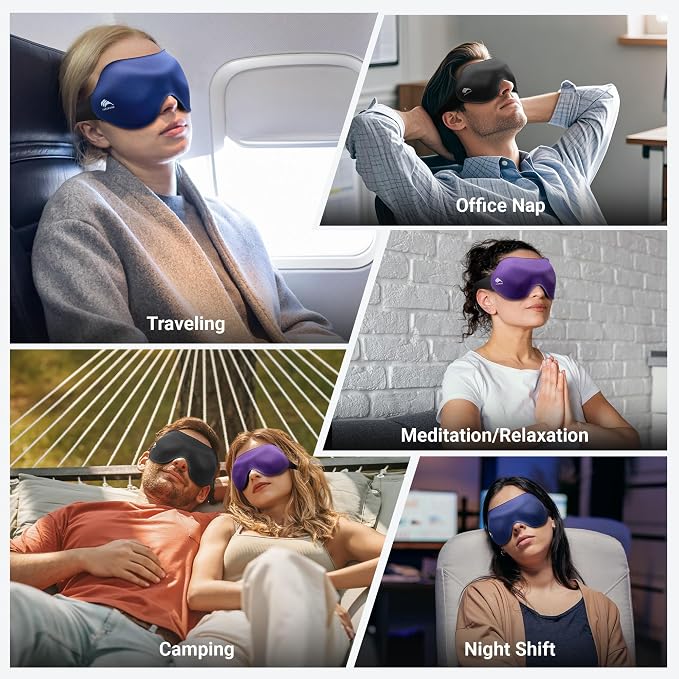 Sleep Eye Mask for Side Sleeper Men Women 3 Pack: 100% Blackout 3D Sleeping Mask - Image 8