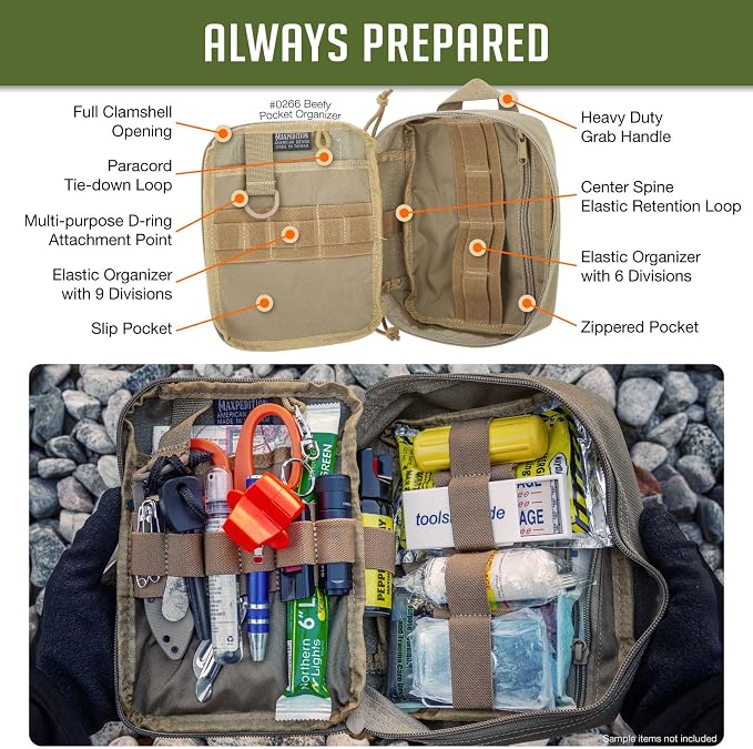MAXPEDITION Beefy Pocket Organizer, MOLLE-Compatible, 1000D Nylon Tactical Pouch - Image 5