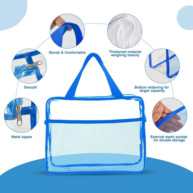 XEWEA Clear Travel Toiletry Bags, 3 Pack TSA Approved Transparent Makeup Bag - Image 3