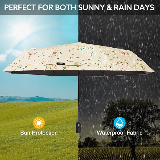 G4Free UPF 50+ UV Protection Large Travel Umbrella 42/46 Inch Auto Open Close - Image 2