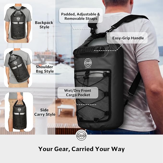 STOVER 5/10/25/30/40/55L Waterproof Backpack- Floating Dry Bag - Image 3