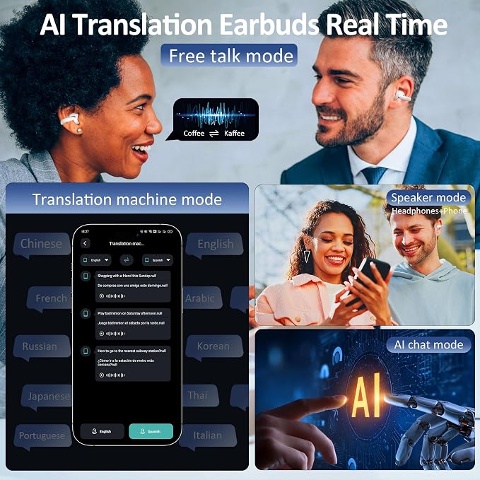 Language Translation Earbuds Real Time, IAMJOY Language Translator Earbuds Open - Image 4