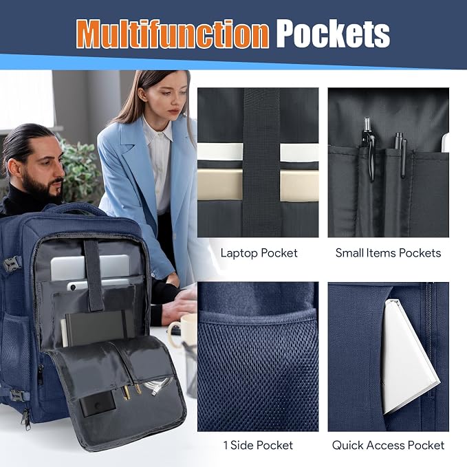 Travel Laptop Backpack, Expandable 40-50L Travel Backpack, 17.3 Inch Carry on - Image 4