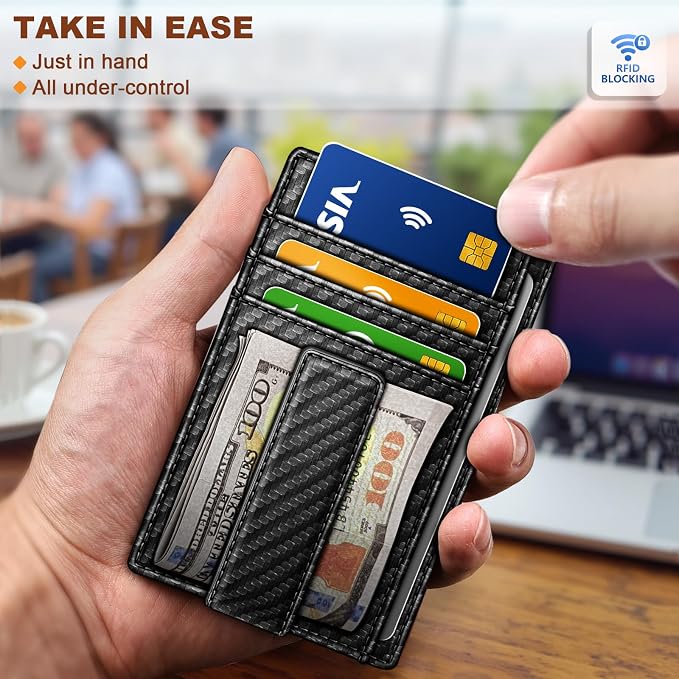 BULLIANT Men Wallet, Slim Leather Wallet Money Clip Card Hodler - Image 4