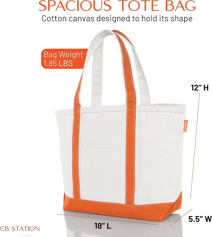 CB STATION Medium Classic Canvas Tote Bag - Image 4