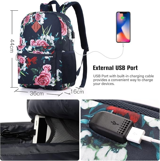 School Backpack, Casual Bookbag Women and Teen Girl Schoolbag - Image 4