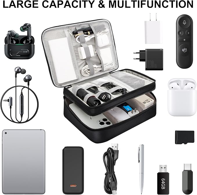 Electronic Organizer Travel Case, Travel Cord Organizer Case Portable - Image 6