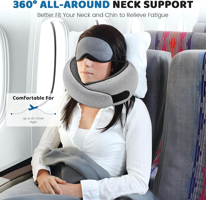 Neck Pillow Airplane, 100% Pure Memory FoamTravel Neck Pillow Travel Neck - Image 4
